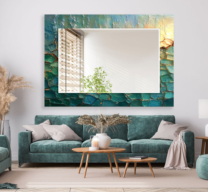 Abstract Green Wall Mirror dining room mirror
