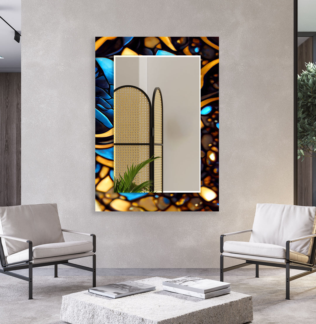 Black & Gold Stained Wall Mirror gold wall mirror
