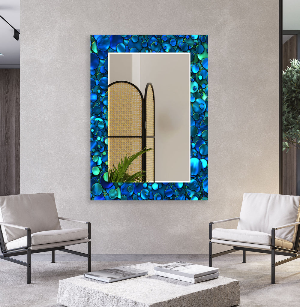 Ocean Blue Mosaic Wall Mirror decorative mirrors
