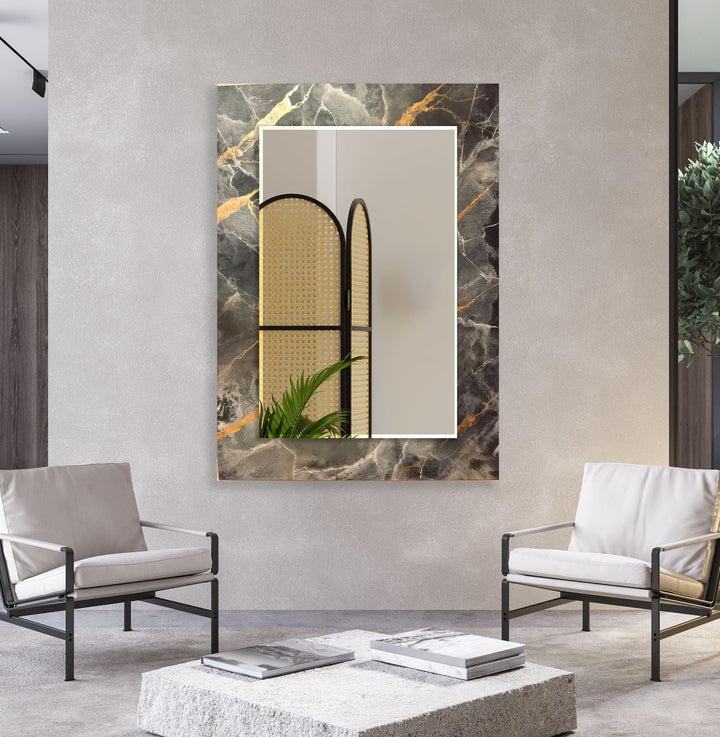 Grey Marble Wall Mirror Gold Mirror
