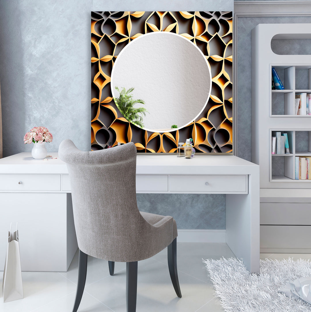 Black & Gold Abstract Wall Mirror Red Wall Mirror
