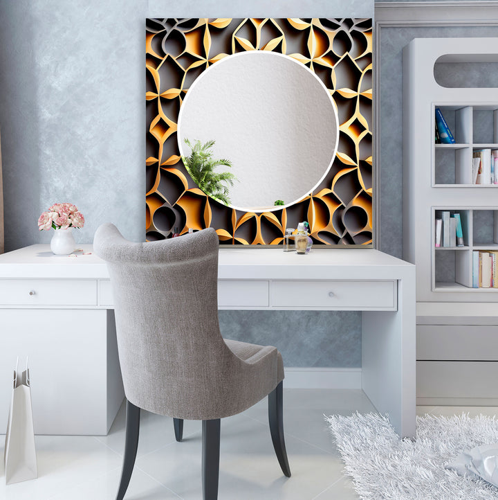 Black & Gold Abstract Wall Mirror Red Wall Mirror
