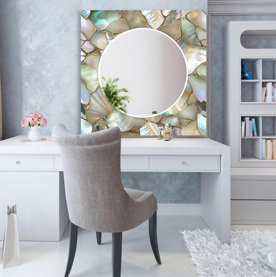 Glowing Stones Wall Mirror Stained Glass Wall Mirror
