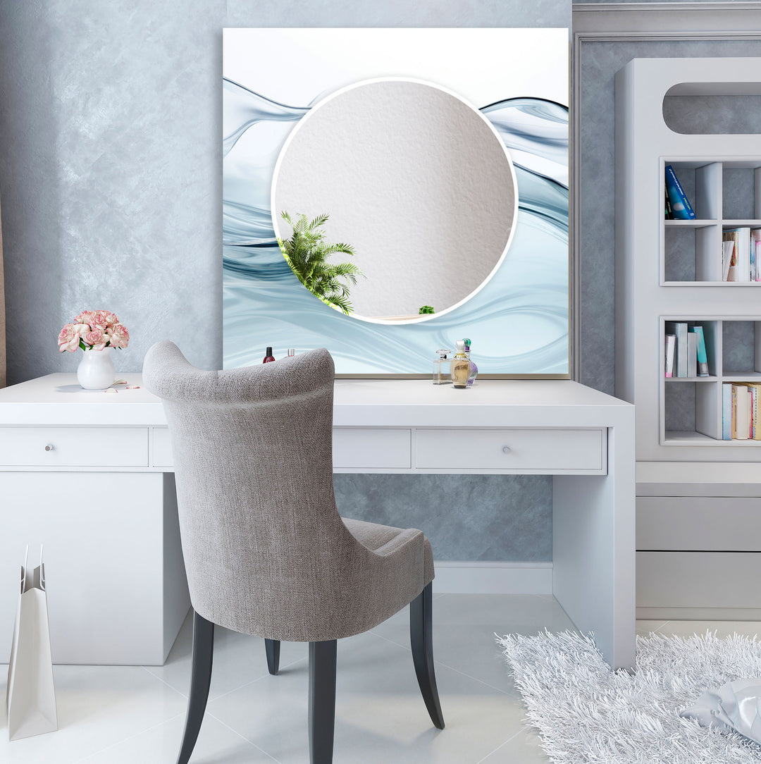 White and Light Grey Wall Mirror wall decorative mirror
