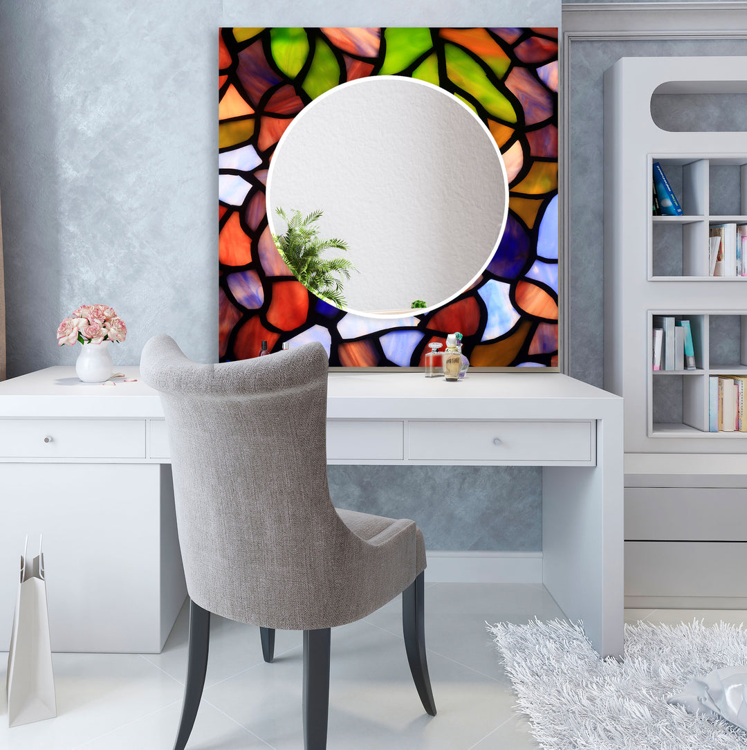 Colored Stones Wall Mirrors Rectangle Wall Mirror
