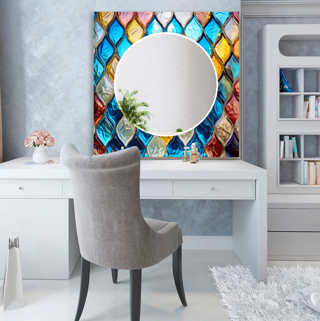 Blue Mosaic Stones Wall Mirrors Large Mirror
