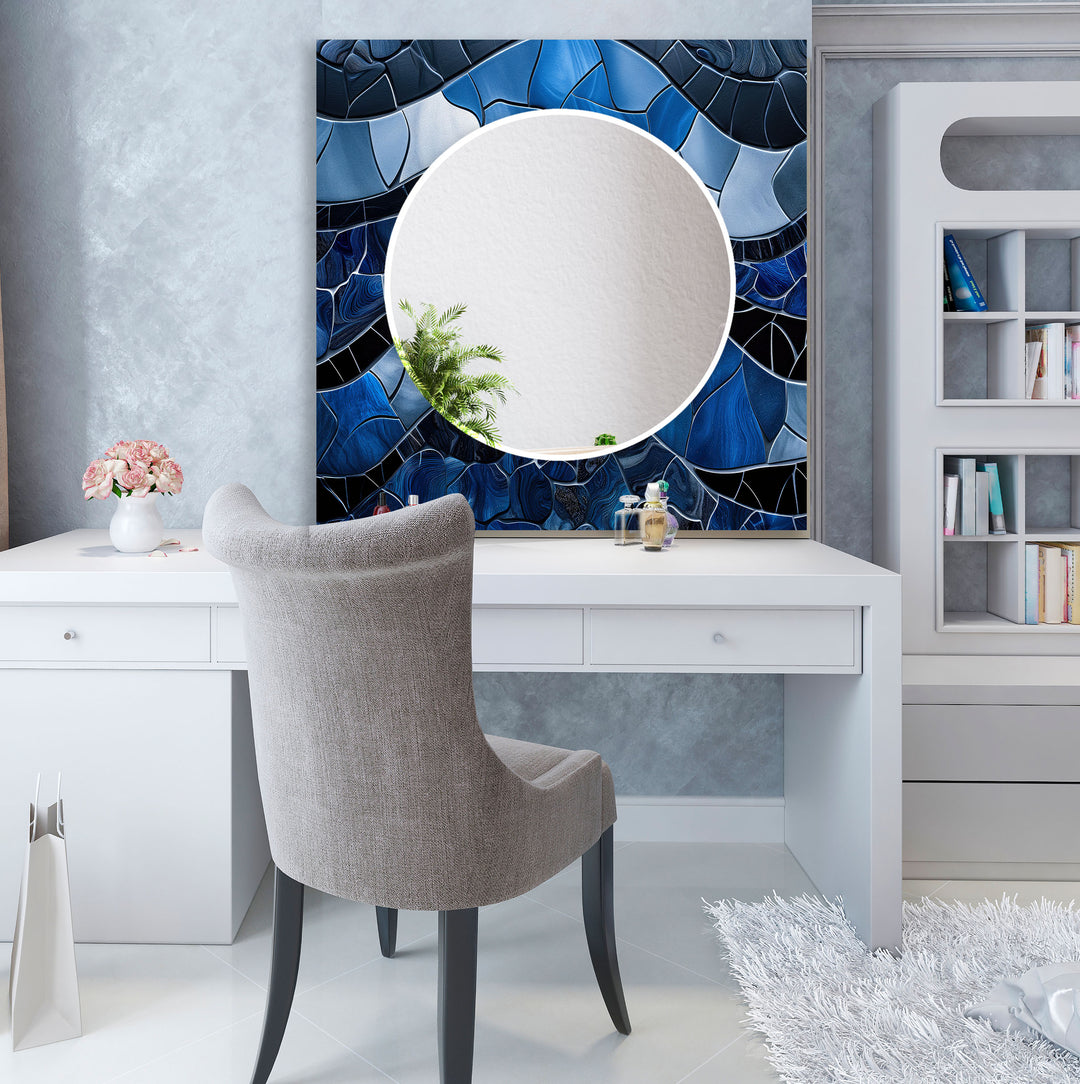 Dark Blue Mosaic Wall MirrorsBathroom Mirror
