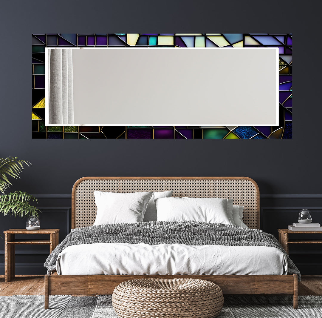 Purple and Black Stained Wall Mirror Huge Mirror
