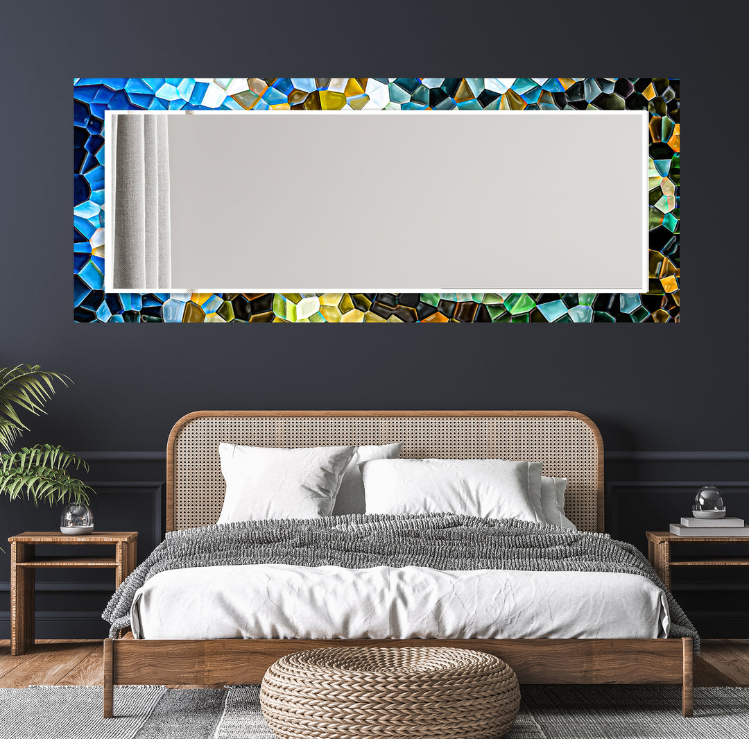 Mosaic Blue Wall Mirror Blue Mirror
