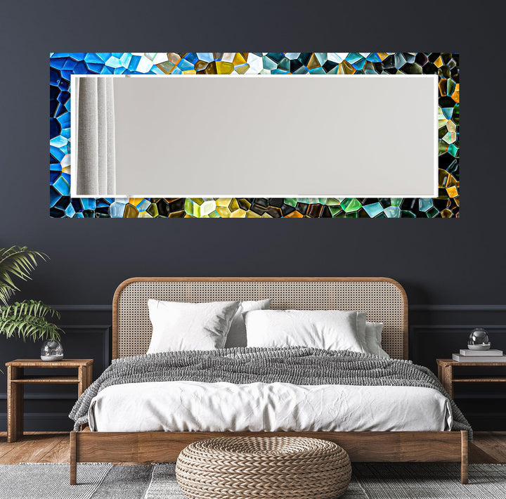 Mosaic Blue Wall Mirror Blue Mirror
