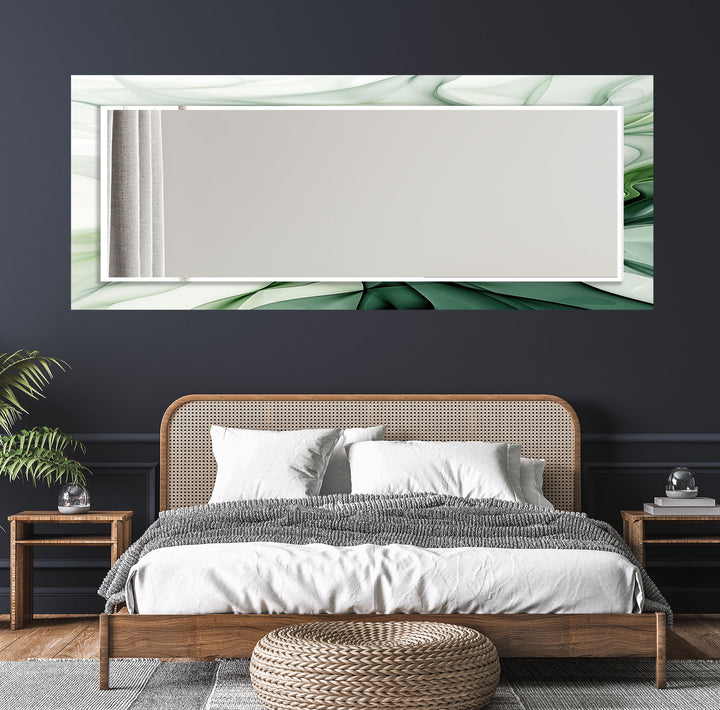 Green White Abstract Wall Mirrors Marble Wall Mirror
