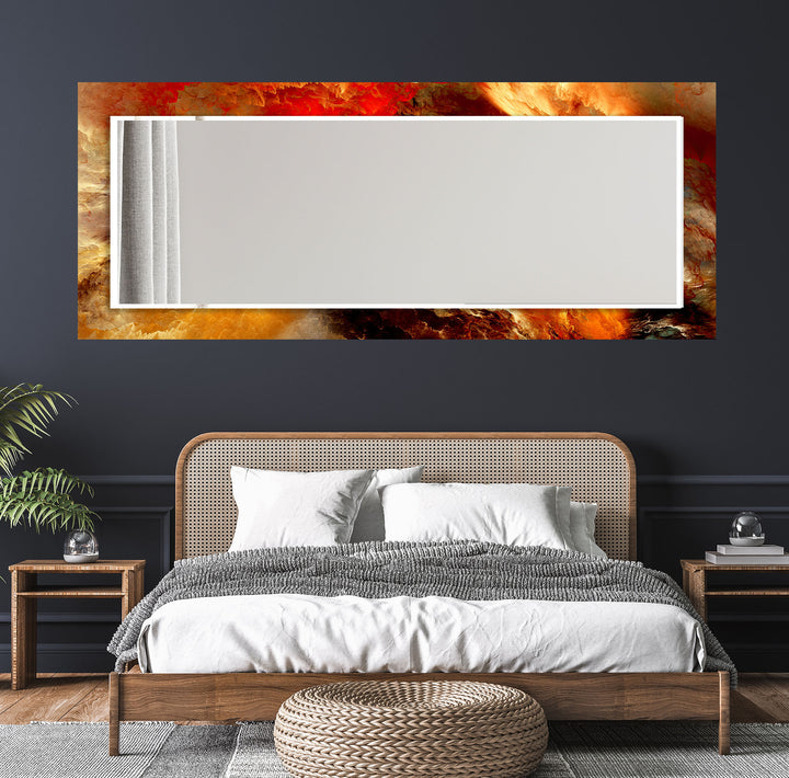 Red and Orange Abstract Wall Mirror backlit mirror
