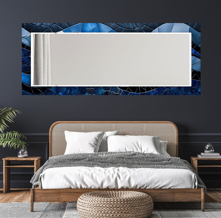 Dark Blue Mosaic Wall Mirrors wall mirror
