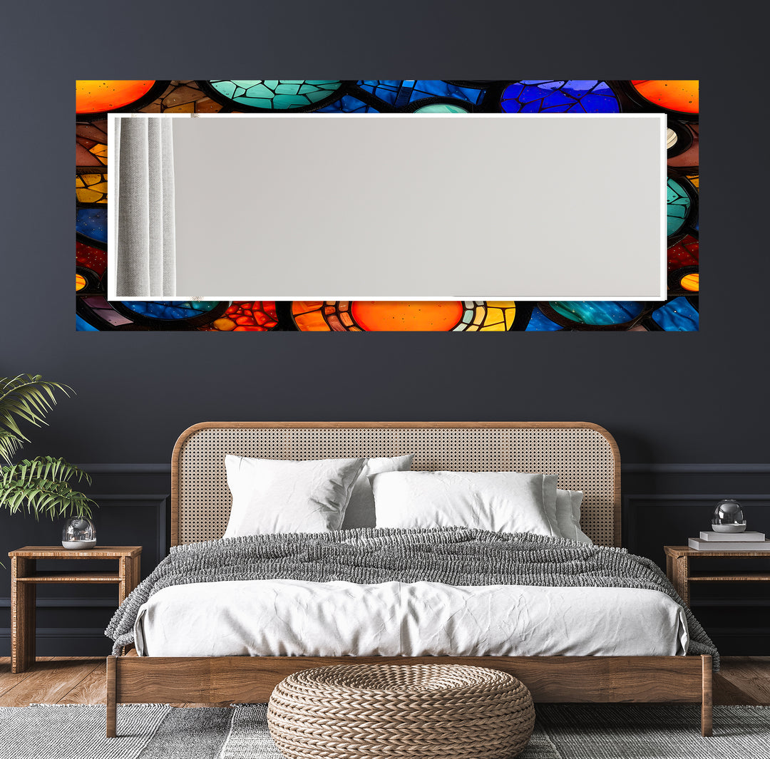 Orange and Blue Rounds Wall Mirror