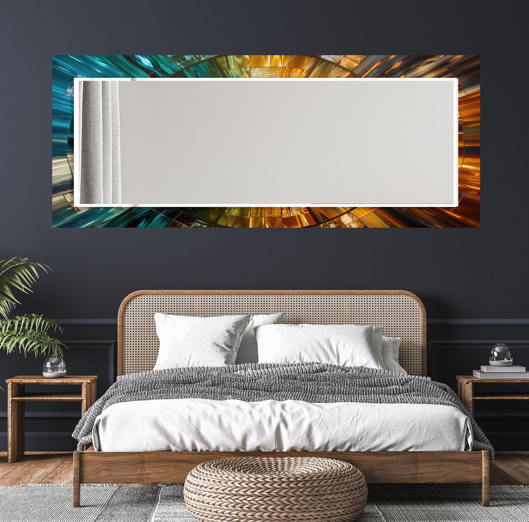 Blue and Gold Abstract Wall Mirrors Modern Mirror
