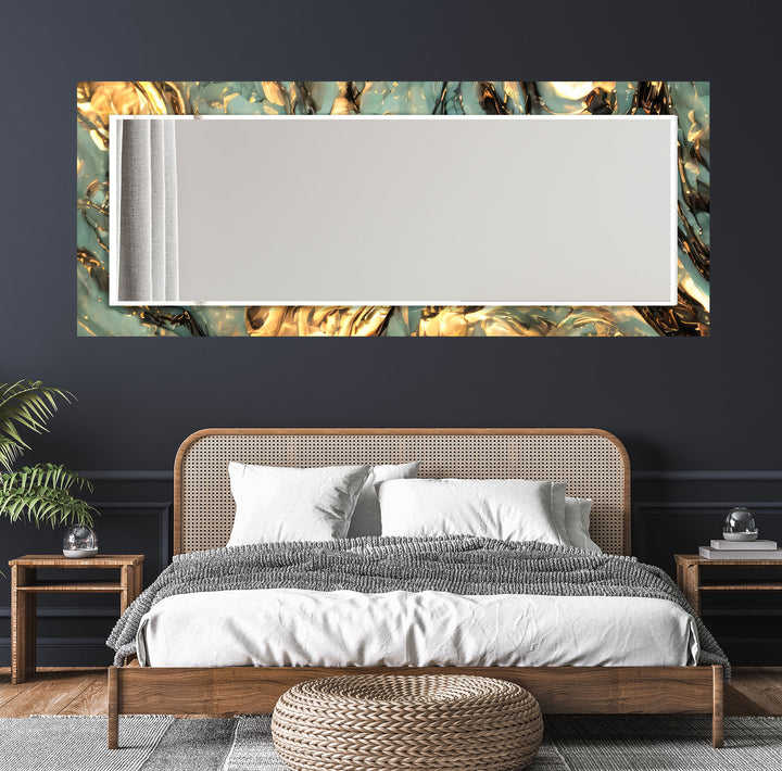 Green Abstract Wall Mirrors  Gold Wall Mirror
