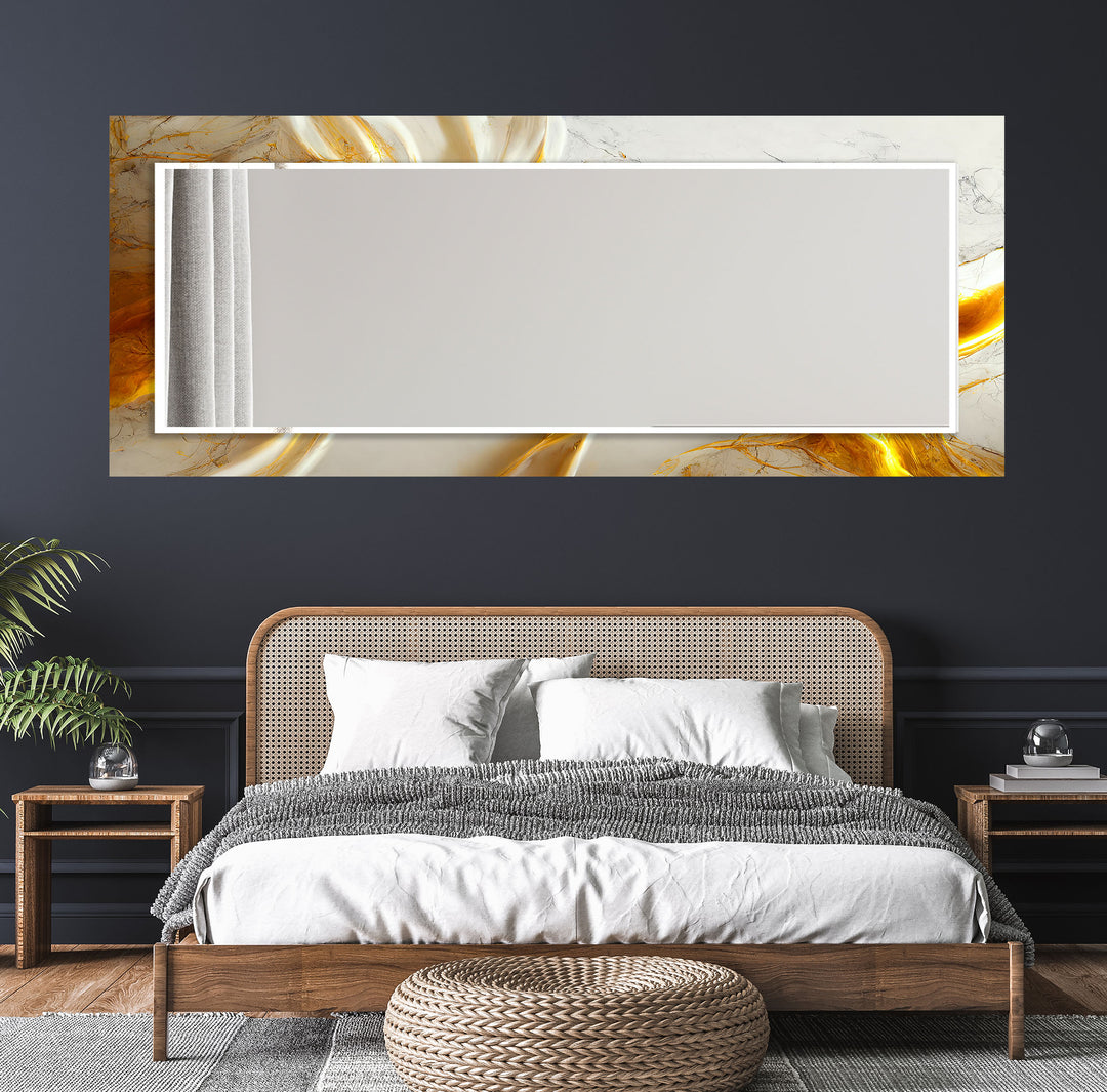 Golden Transition Marble Wall Mirror Long Wall Mirror
