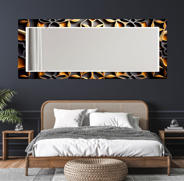 Black & Gold Abstract Wall Mirror Marble Wall Mirror
