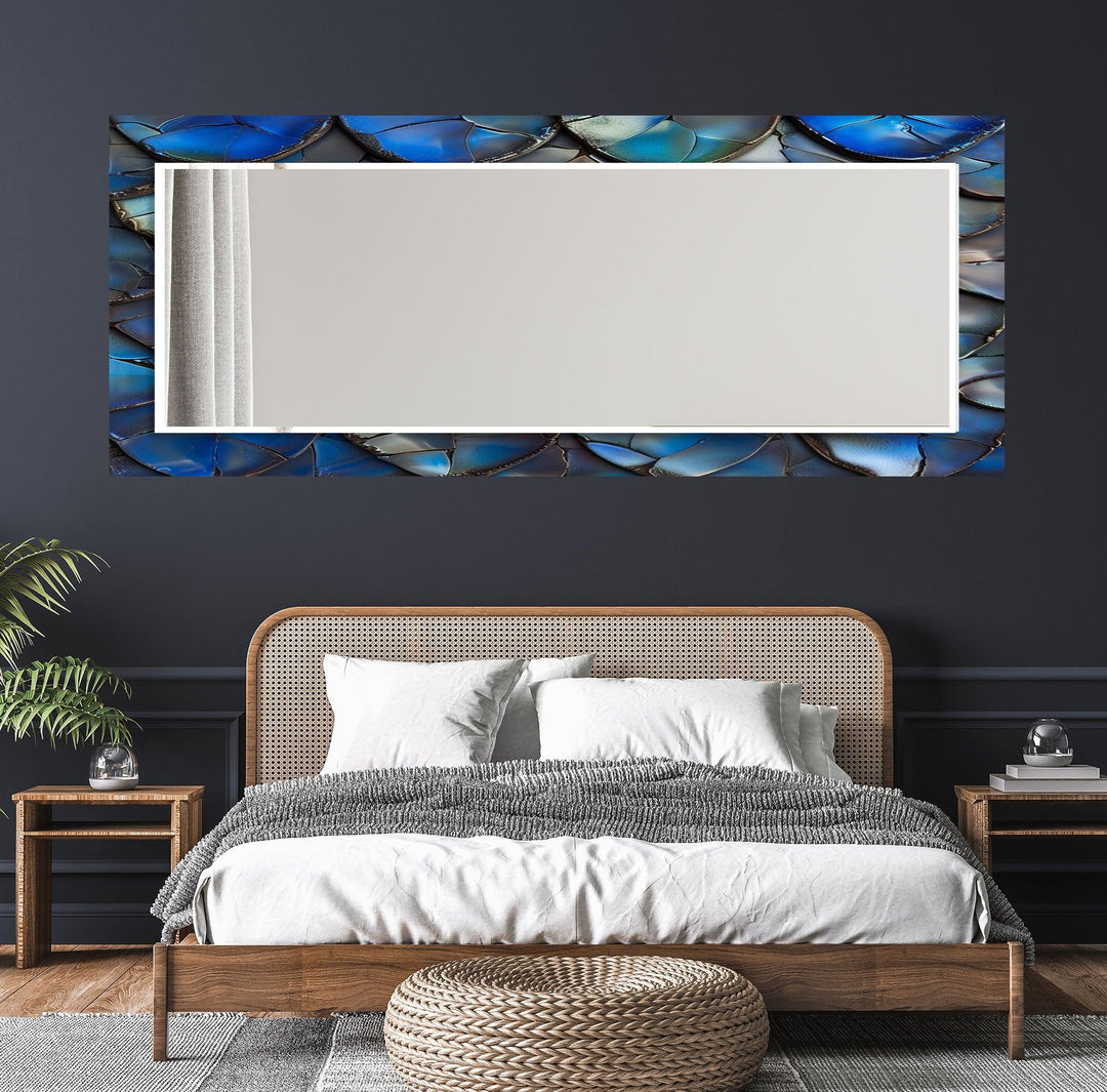 Blue Cracked Abstract Wall Mirror mirror art
