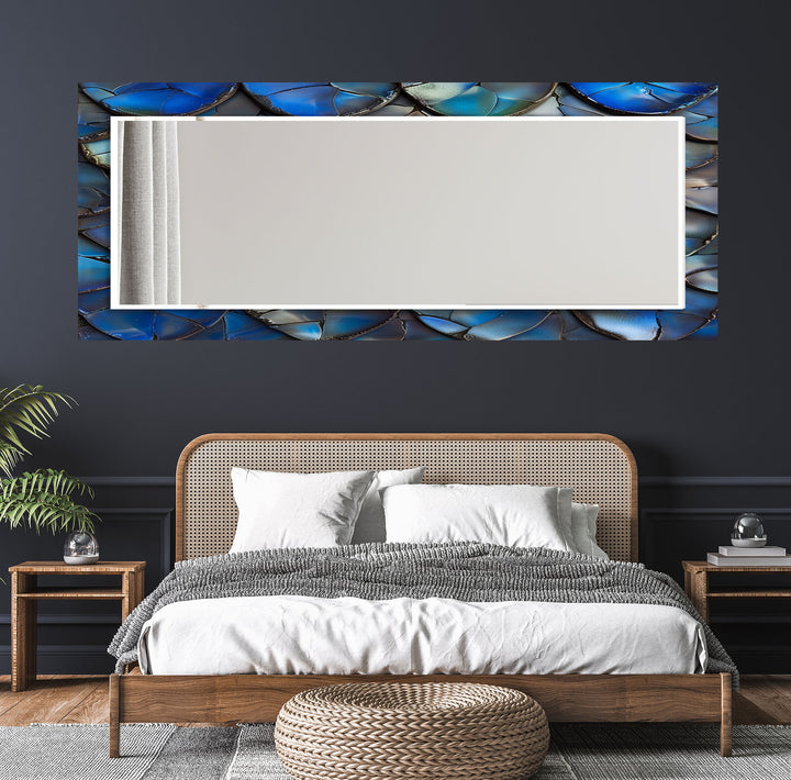 Blue Cracked Abstract Wall Mirror mirror art
