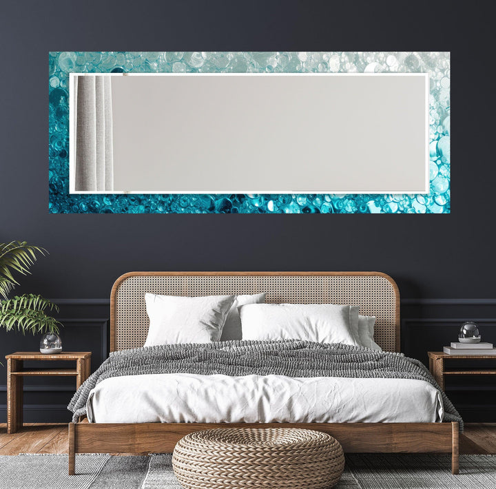 Blue Abstract Bubbles Wall Mirror long mirror
