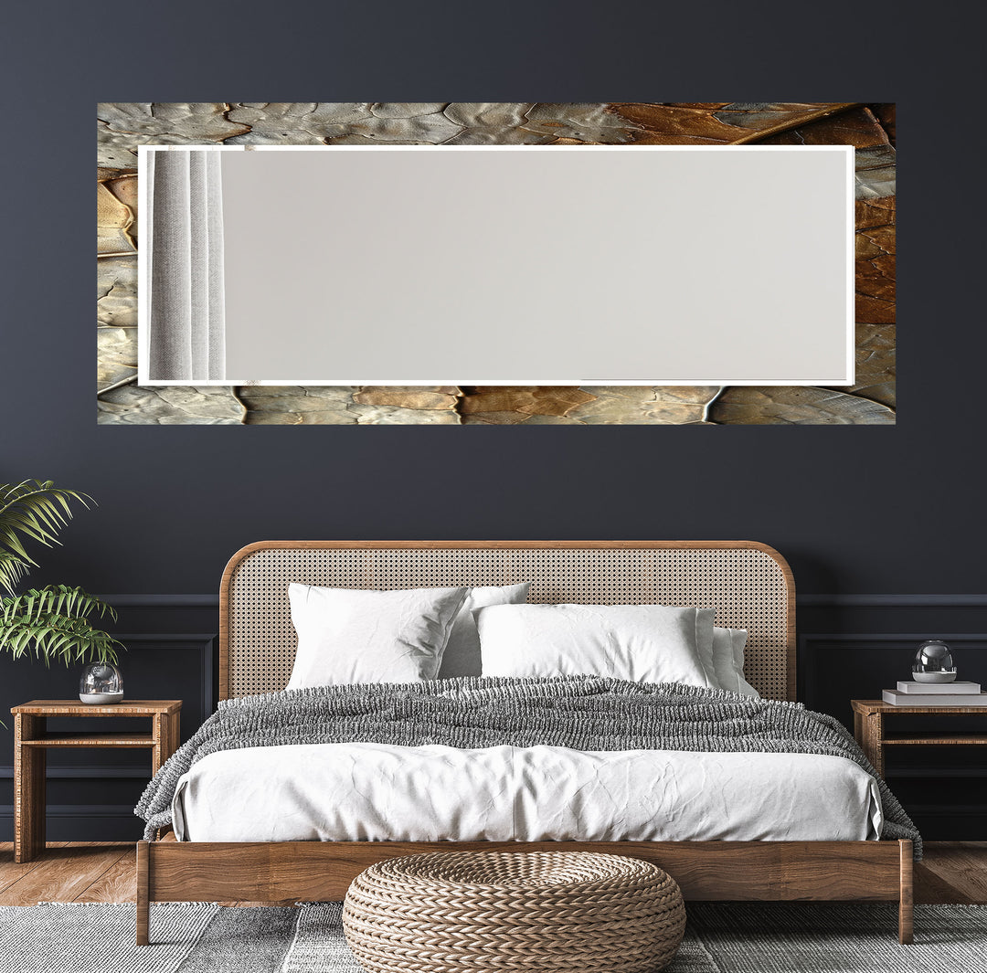 Cracked Beige Abstract Wall Mirror