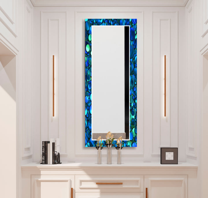 Ocean Blue Mosaic Wall Mirror Modern Wall Mirror
