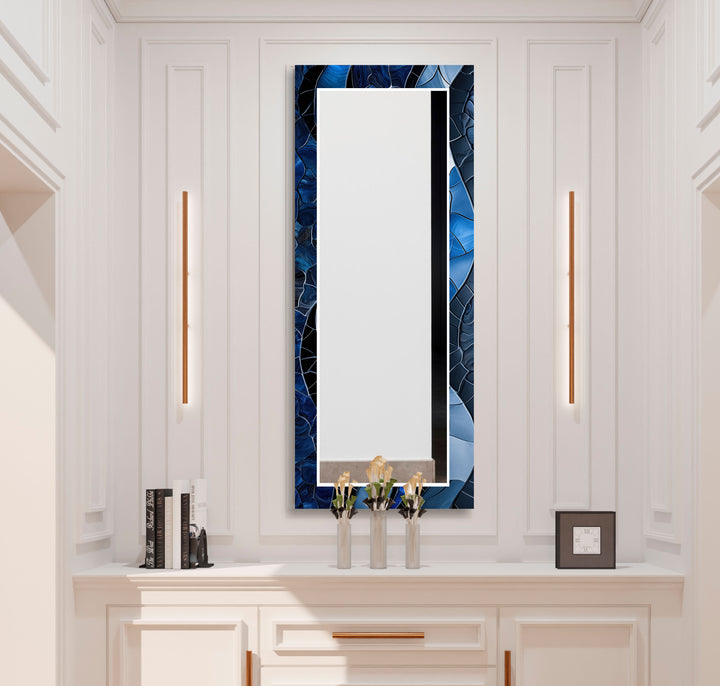 Dark Blue Mosaic Wall Mirrors dining room mirror
