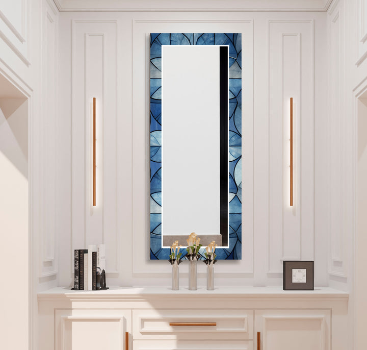 Mosaic Blue Wall Mirror mirror black
