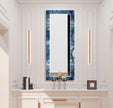 Blue Stained Tempered Glass Wall Mirror