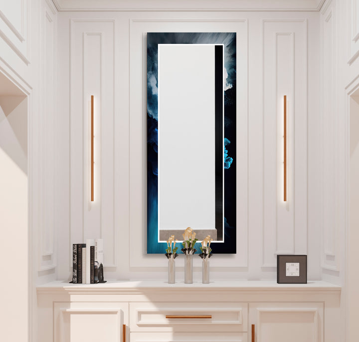 Blue White Smoke Wall Mirror Full Length Mirror Green Mirror	
