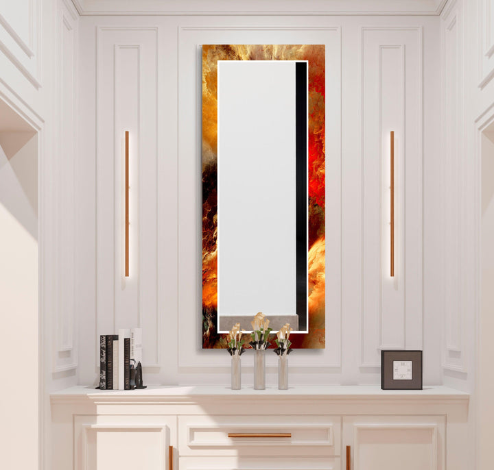 Red and Orange Abstract Wall Mirror oversized wall mirrors
