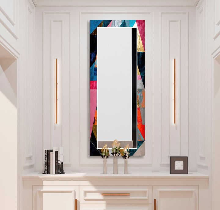 Colorful Geometric Shapes Wall Mirror Framed Mirror
