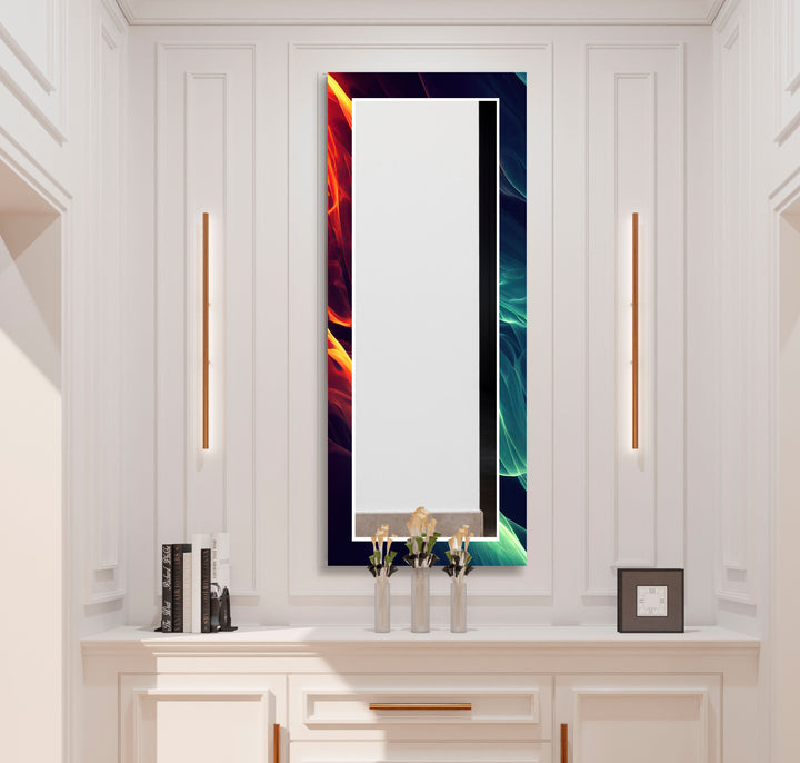 Red & Green Neon Lines Wall Mirror huge mirror
