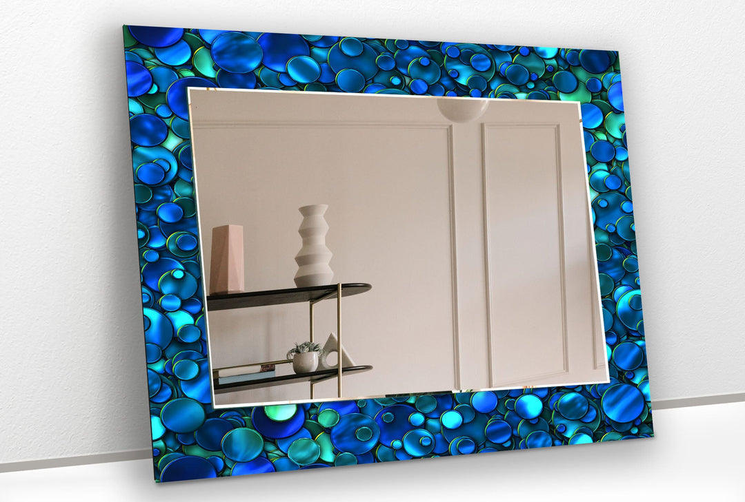 Ocean Blue Mosaic Wall Mirror living room mirror
