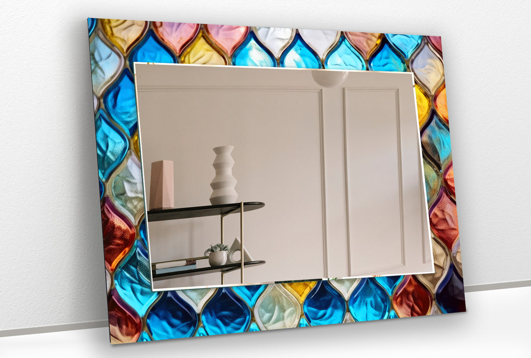 Blue Mosaic Stones Wall Mirrors Long Mirror
