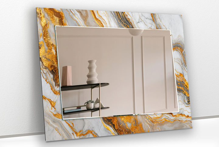 Gold & White Marble Wall Mirrors huge mirror
