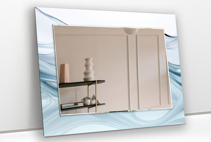 White and Light Grey Wall Mirror lighted mirror
