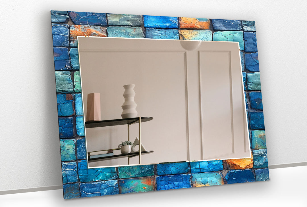 Blue Bricks Wall Mirror biggest wall mirror
