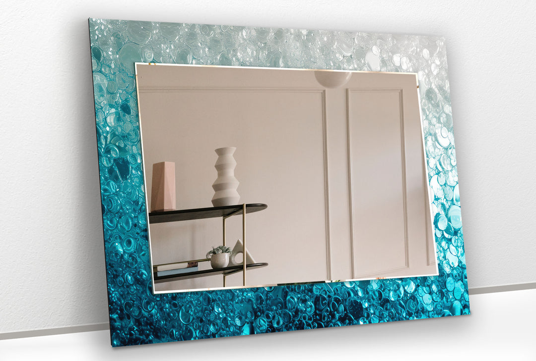 Blue Abstract Bubbles Wall Mirror oversized mirror
