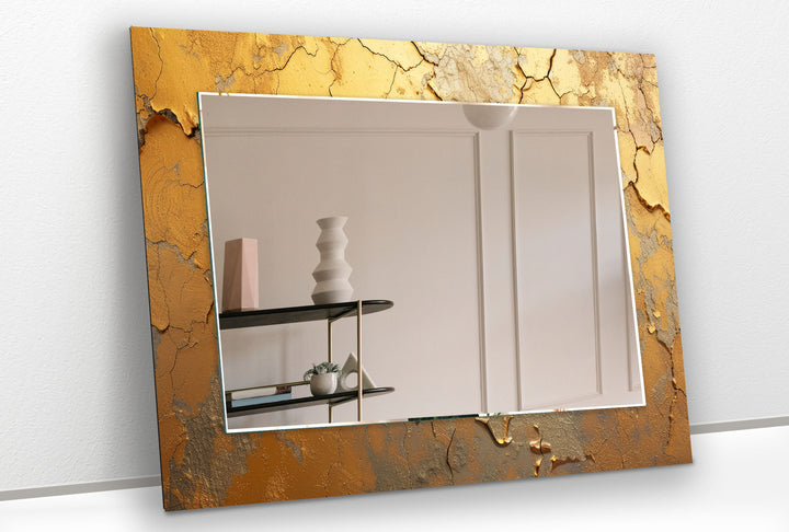 Gold Abstract Cracked Wall Mirror gold mirror
