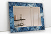 Blue Stained Tempered Glass Wall Mirror