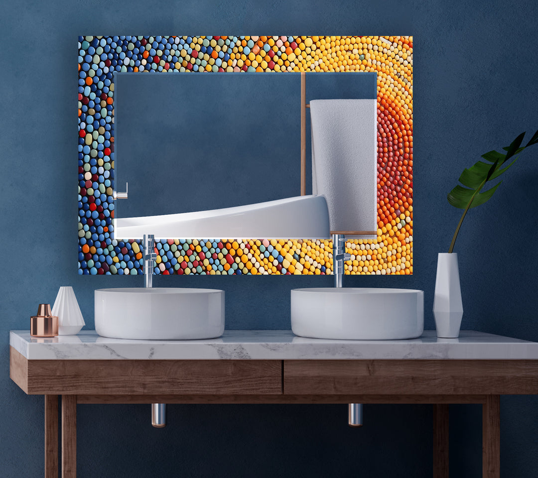 Colorful Stones Wall Mirror full body mirror
