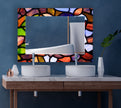 Stained Tempered Glass Wall Mirror