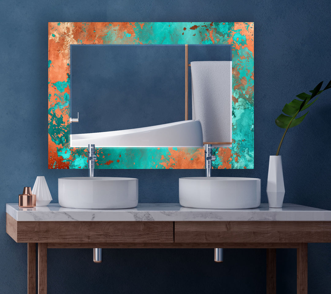 Green Abstract Copper Wall Mirror mirror wall art
