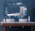 Blue Stained Tempered Glass Wall Mirror