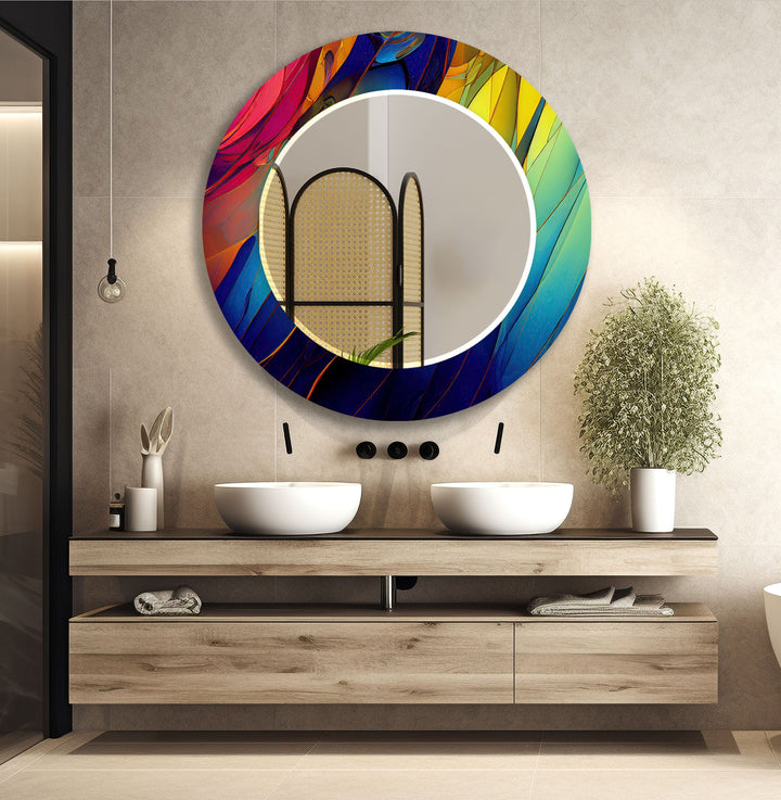 Modern Colored Abstract Wall Mirror Huge Mirror
