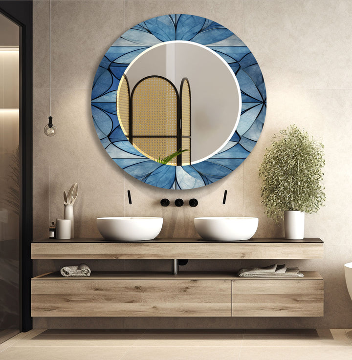 Mosaic Blue Wall Mirror gold mirror
