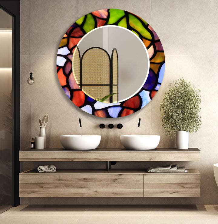 Colored Stones Wall Mirrors Abstract Mirror
