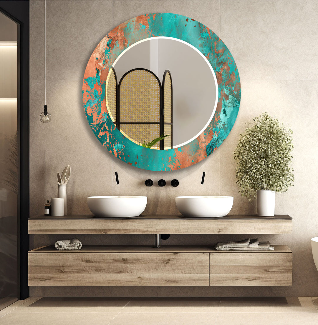 Green Abstract Copper Wall Mirror mirror art
